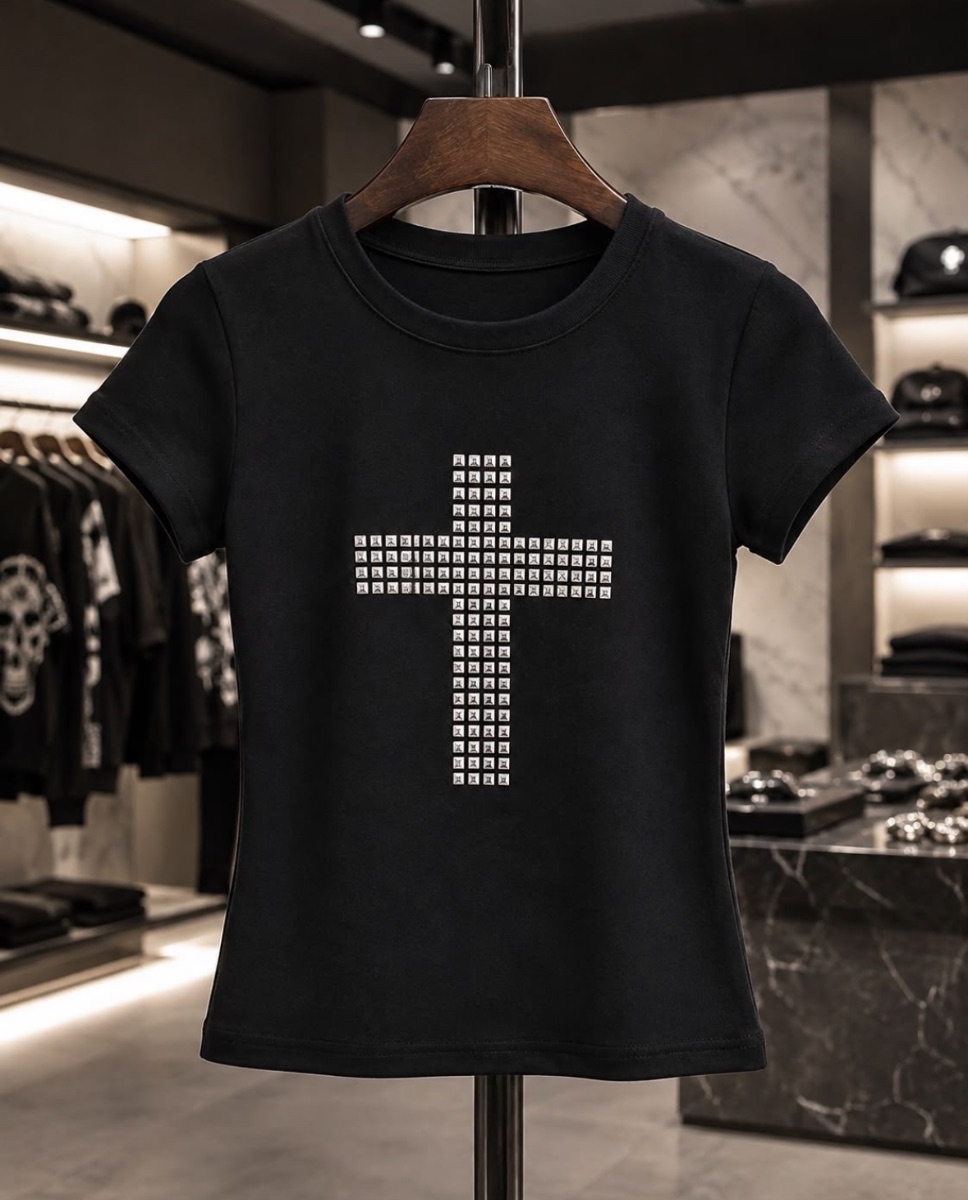 BABYTEE CRUZ TACHAS — Negro