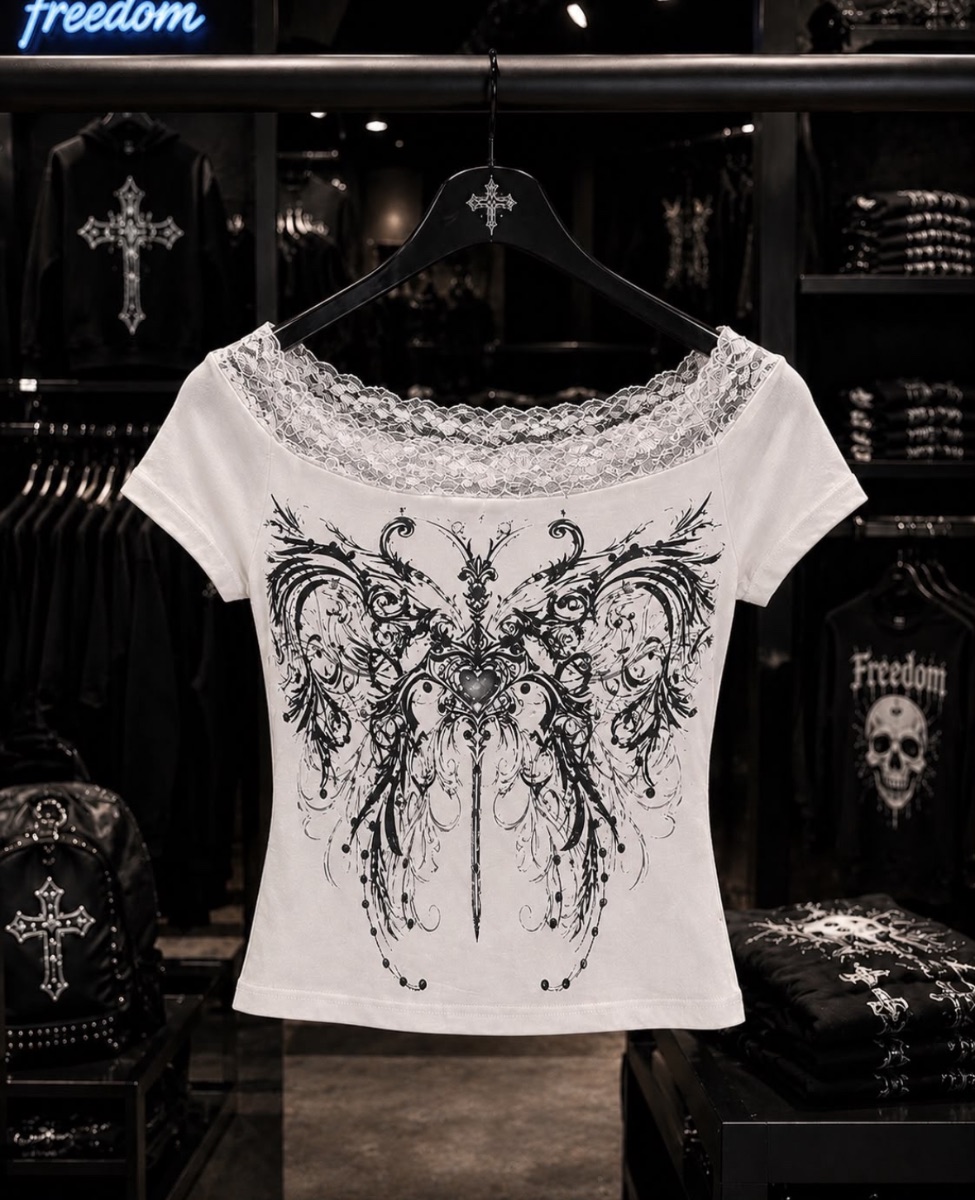 BABYTEE ESPADA ENCAJE — Blanco