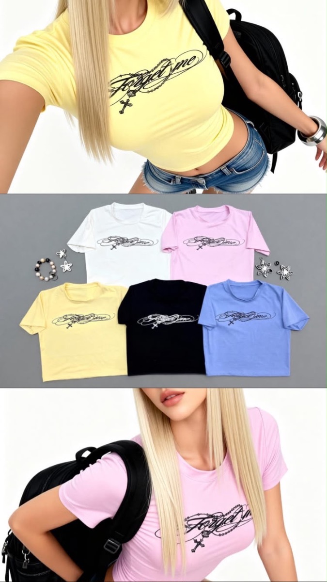REMERA BABY TEE FORGET ME