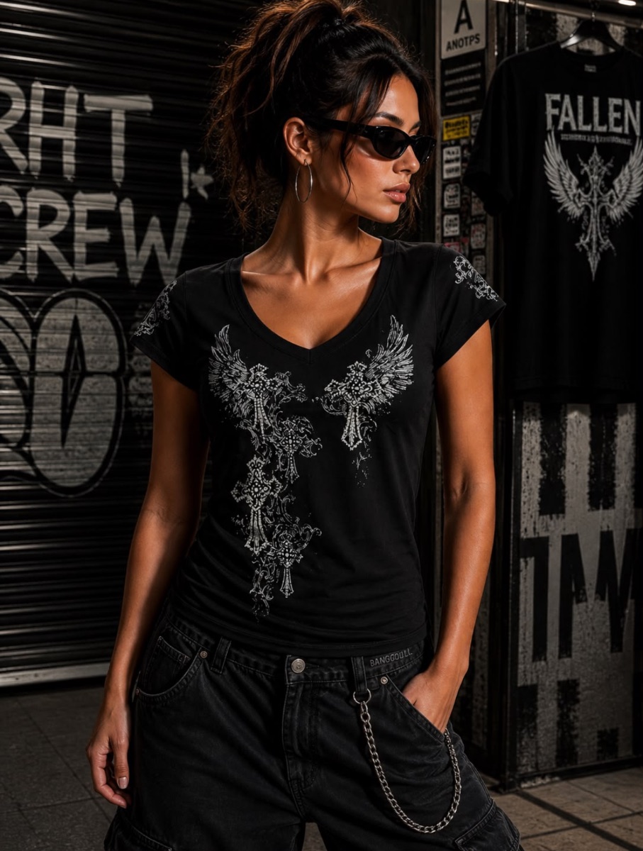 BABYTEE FALLEN CROSS — Negro