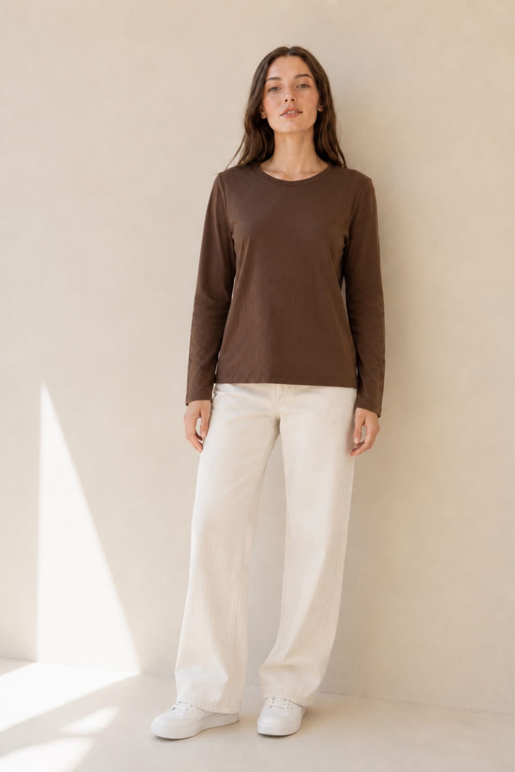 #2053 Remera algodon con lycra ml etiqueta basics "Coliseo"