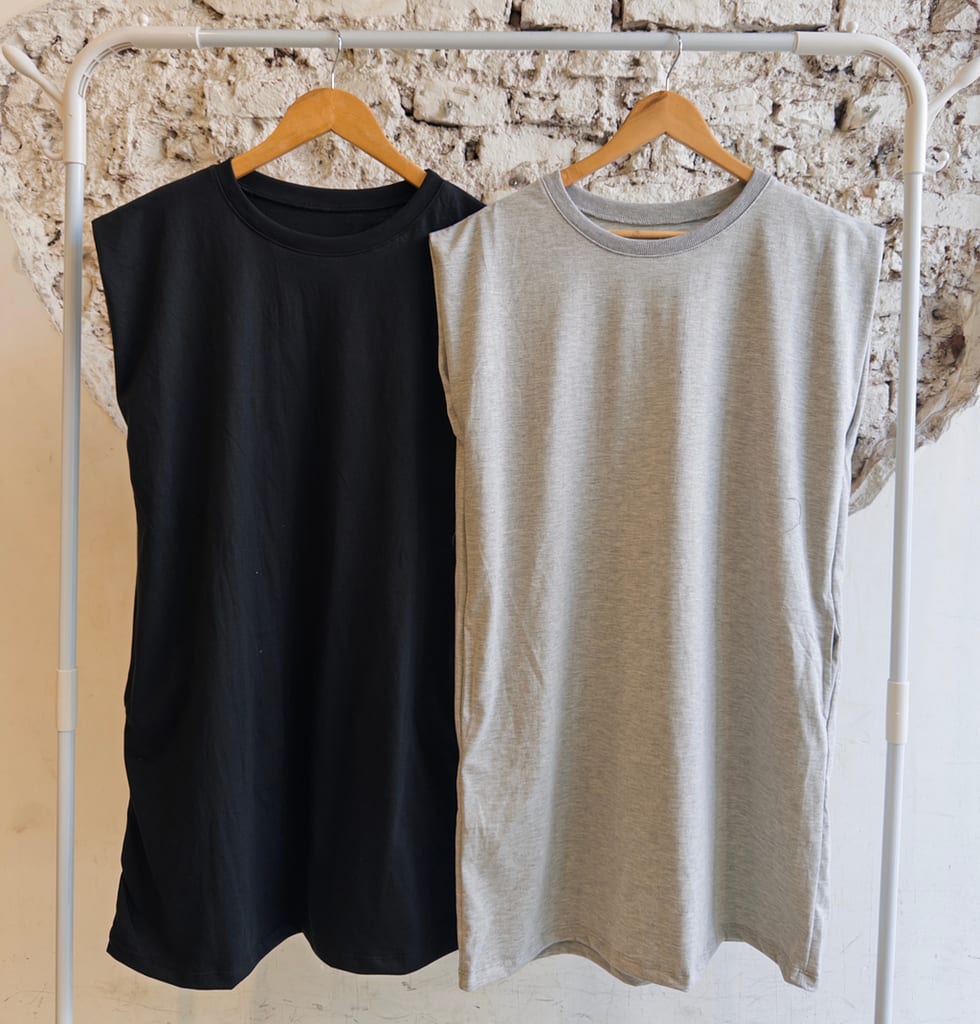 #9601 Vestido corto algodon con lycra con bolsillos invisibles "Bahamas"