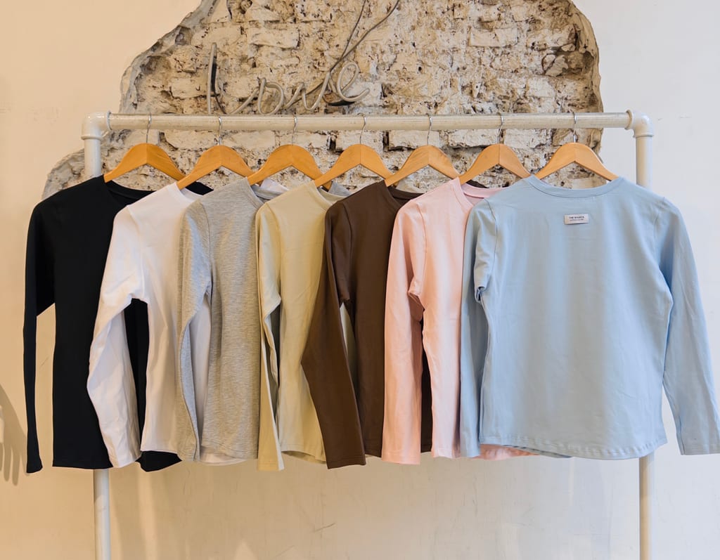 #2053 Remera algodon con lycra ml etiqueta basics "Coliseo"