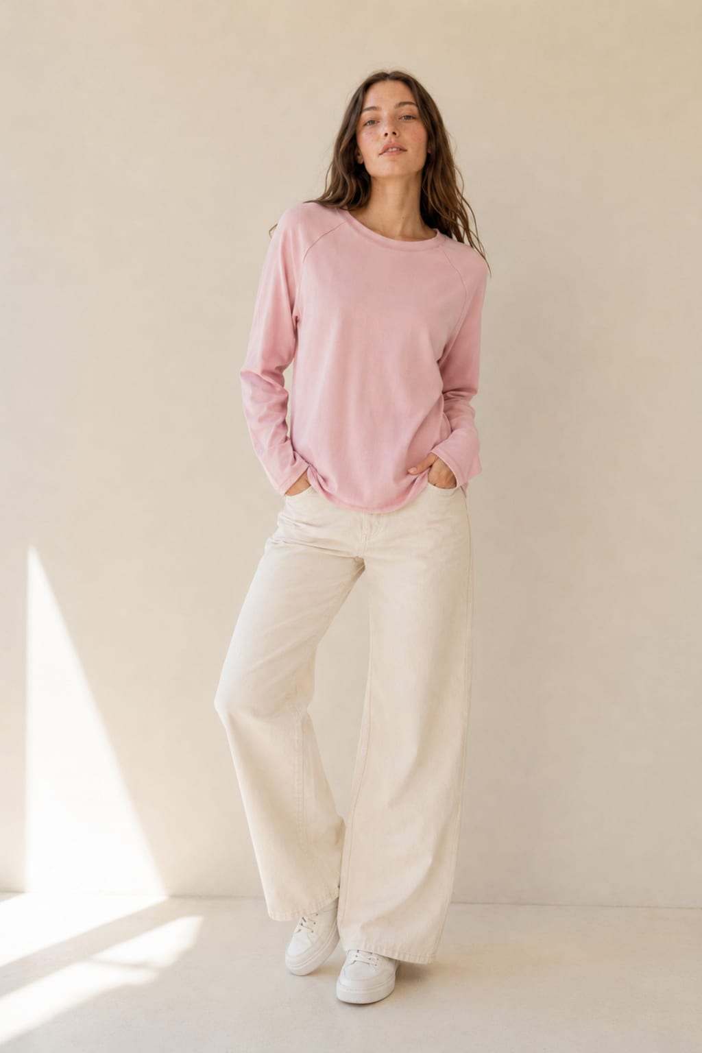#2055 Remera algodon con lycra ml manga raglan y etiqueta basics "Valencia"